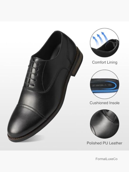 Cap Toe Oxford Dress Shoes Non Slip Lace Up Formal Business main image 6